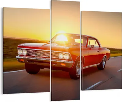 Produktbild von Bild auf Leinwand - Leinwandbild - Auto Straße - 95x80cm - Wand Bild - Wanddeko - Wandbilder - Leinwanddruck - Bilder - Kunstdruck - Wanddekoration - Leinwand bilder - Wandkunst - CB95x80-3702