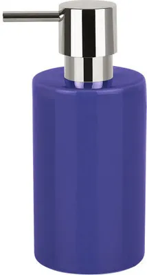Produktbild von Spirella Seifenspender "Tube" | mit Pumpe | Flüssigseifen-Spender | Porzellan | 300ml | Langliebig und Robust | Blau