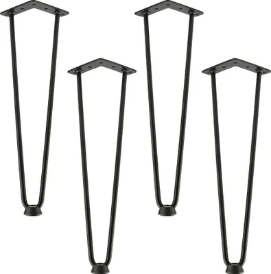 Produktbild von 8x Hairpin Legs Tischbeine Haarnadelbeine Metalltischbeine für Couchtisch und Nachttisch 41cm