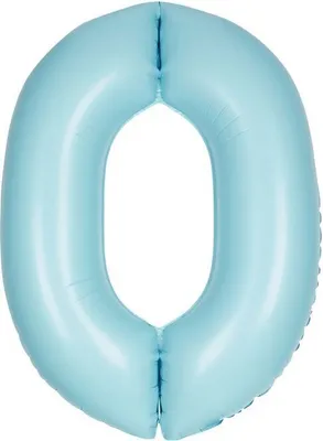 Produktbild von XL Folienballon hellblau matt Zahl 0