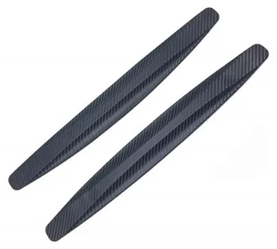 Produktbild von Techstar® Schutzband-Set, Design für Tür, Schweller, Stoßstange, universelles Fahrzeugmodell aus Gummi mit Carbonfaser-Optik, 40 cm, Schwarz