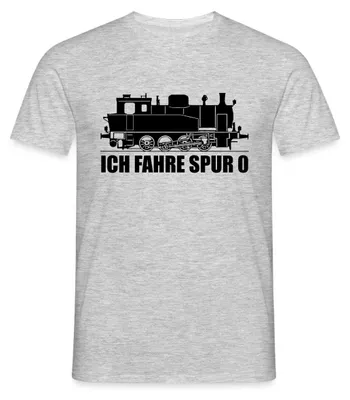 Produktbild von Spreadshirt Spur 0 Modelleisenbahn Männer T-Shirt, 3XL, Grau meliert