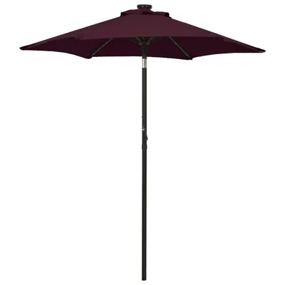 Produktbild von Sonnenschirm mit LED-Beleuchtung Bordeauxrot 200x211 cm Alu