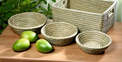 Produktbild von 3 Schalen "Natur" aus Seegras, Obschale, Dekoschale