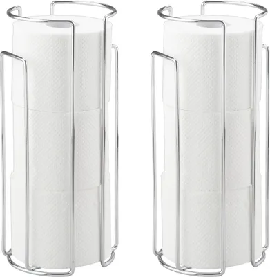Produktbild von WENKO 2er Set Toilettenpapier Ersatzrollenhalter Chrom für 3 Rollen Halterung