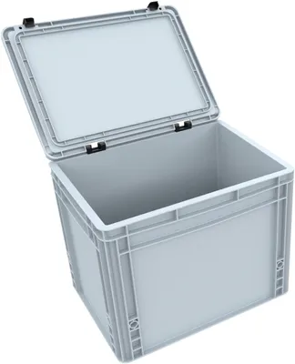Produktbild von Eurobox 30L mit Scharnierdeckel, stapelbar, geschlossen, 400x300x335mm