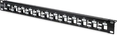 Produktbild von DIGITUS Patchpanel 1HE 24-Port modular geschirmt schwarz
