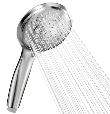 Produktbild von Duschkopf Regendusche Wassersparend mit 6 Strahlarten und Selbstreinigendem Silikonauslauf, Chrom