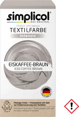 Produktbild von Simplicol Textilfarbe intensiv Eiskaffee-Braun Flüssigfarbe, Fixierer (1er Pack)
