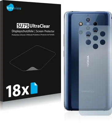 Produktbild von 18x Savvies Schutzfolie für Nokia 9 PureView (Rückseite) Folie Klar