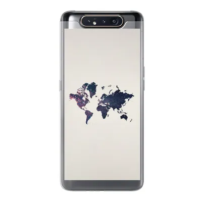 Produktbild von MuchoWow® Handyhülle Schutzhülle Hülle für Samsung Galaxy A80 Weltkarte - Licht - Rot Silikon Softcase Handy Hülle - Schutzdeckel