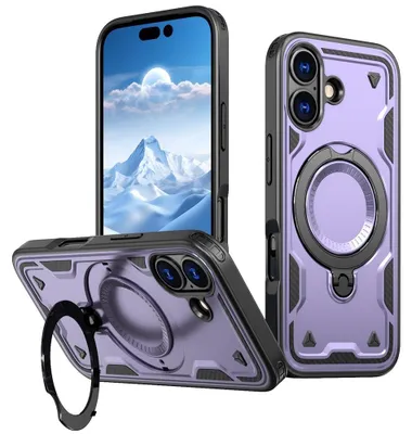 Produktbild von iPhone 17 Hülle - Coverup Armor Back Cover met MagSafe Compatible Kickstand - Violett