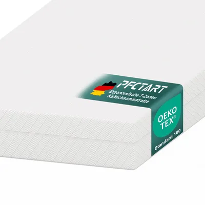Produktbild von PFCTART Komfortschaummatratze, 140x200 cm, Höhe 20 cm, 7 Zonen, Härtegrad 3, H3, Schaummatratze, Matratze