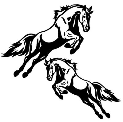 Productafbeelding van Paardenstickerset - Waterproof Vinyl Stickers voor Auto
