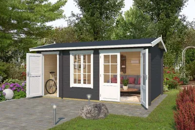 Produktbild von Gartenhaus Outdoor Life Wrexham 2 inkl. Fußboden 525 x 350,8 cm natur