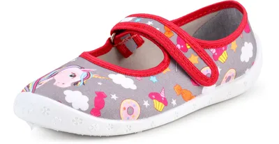 Produktbild von Ladeheid Kinder Mädchen Hausschuhe LARW007 (Grau Einhorn, 33)