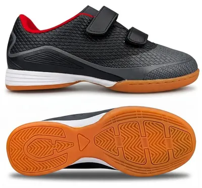 Produktbild von Jungen Klettverschluss Hallenschuhe Sportschuhe Fußballschuhe in Schwarz Geraci Gr.37