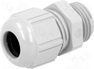 Obrázek produktu pro 1x Kabelová průchodka, stupeň krytí IP68, šedá barva, UL94V-2, typ 53111010, závit M16, průměr 1,5 mm