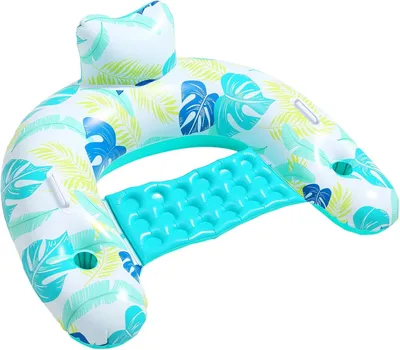 Imagen del producto de Silla inflable para adultos, con respaldo, asa y portavasos, accesorio para piscina