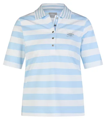 Produktbild von Rabe T-Shirt mit breitem Streifenmuster, Polokragen, Hellblau, Größe 50