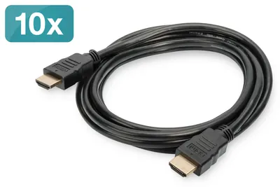 Imagen del producto de Digitus AK-990920-020-S DIGITUS HDMI High Speed Ethernet Anschlusskabel,10erPack,2m,