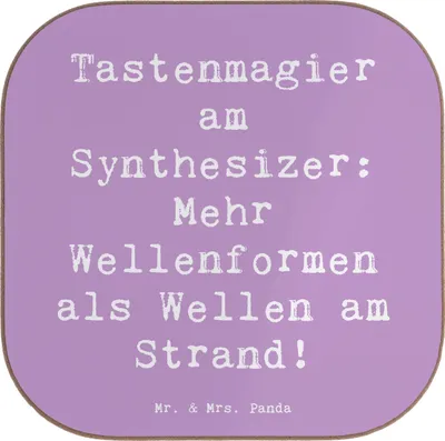 Produktbild von Mr. & Mrs. Panda Untersetzer Glas Spruch Synthesizer Magie - Lavendeltraum - Geschenk, Klänge, Musiker, elektronisches Musikinstrument, Getränkeuntersetzer, Musik, Lernen