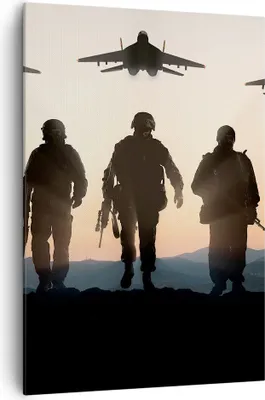 Produktbild von Bild auf Leinwand - Leinwandbild - Einteilig - Armee Militaria - 70x100cm - Wand Bild - Wanddeko - Wandbilder - Leinwanddruck - Kunstdruck - Wanddekoration - Leinwand bilder - Wandbild - PA70x100-3436