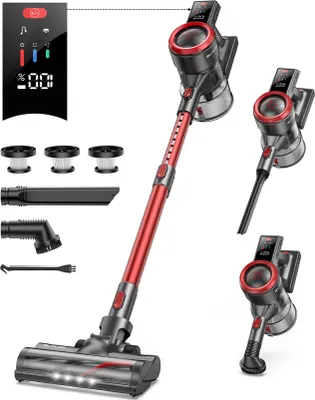 Produktbild von BuTure Akku Staubsauger kabellos 33000PA 450W, Akkustaubsauger bis zu 55 MIN Laufzeit, Abnehmbarer Akku