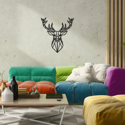 Image de Wallity, accessoire mural décoratif en métal, noir, 60 x 65 cm | 100 % métal (épaisseur : 1,2 mm) | Un design élégant et moderne pour votre intérieur ou votre bureau.
