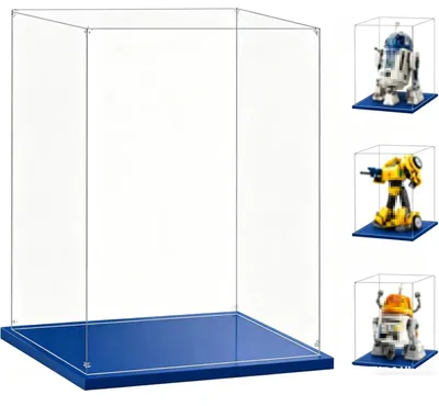 Imagen del producto de Vitrina transparente de 3 mm de acrílico para Lego y miniaturas (25 x 25 x 45 cm)