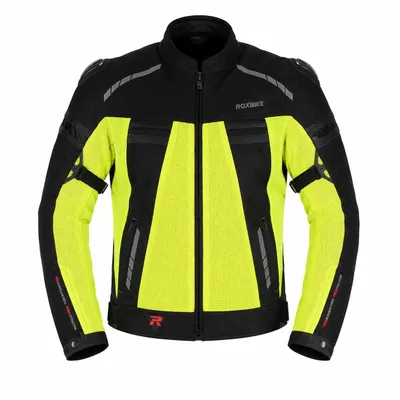 Produktbild von Motorrad Textiljacke Schwarz/Neon wasserdicht, winddicht, atmungsaktiv mit Protektoren 4XL