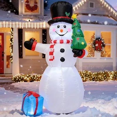 Produktbild von Famanu Aufblasbare Schneemann Weihnachtsdekoration 152 cm für Außen