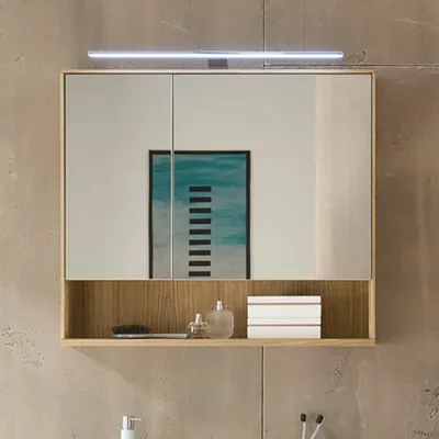 Produktbild von Bad Spiegelschrank YUKON Eiche teilmassiv mit LED und Steckdose