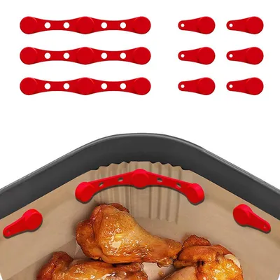Produktbild von Minicee Airfryer Magnete für Backpapier Silikon Hitzebeständig Rot