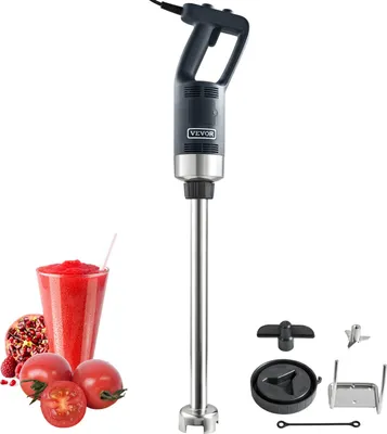 Zdjęcie produktu dla Elektryczny blender ręczny 500 W, wysokowydajny blender ręczny Regulacja 4000-18000 obr/min, wielofunkcyjny blender ręczny ze stali nierdzewnej 855 mm Odłączane mieszadło, w zestawie hak ścienny i zapasowa głowica ostrza