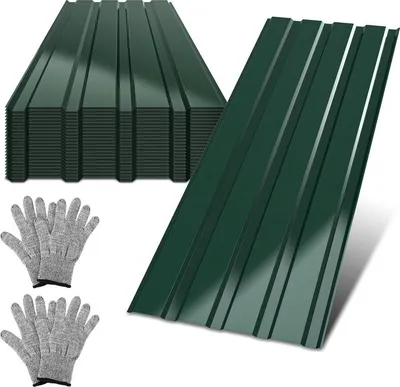 Image de TolleTour 36xtôle trapézoïdale 115x45 cm=18 ㎡ Tôle de toit pour abri de jardin Carport tôle profilée tôle de toit tôle ondulée plaques de toit tôle murale vert