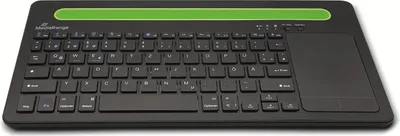 Zdjęcie produktu dla MediaRange MROS131 - Klawiatura - kompaktowa - z touchpadem, uchwytem na telefon - bezprzewodowa - Bluetooth 5.0 - QWERTZ - niemiecki/austriacki - czarna/zielona (MROS131)