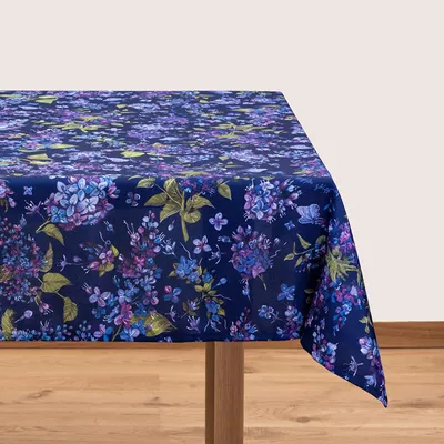 Tischdecke Lila Design, Lila & Weiß, 140x140 cm, 100% Baumwolle