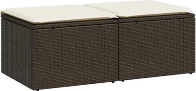 Zdjęcie produktu dla vidaXL 2-częściowa sofa ogrodowa z poduszkami brązowy polirattan akacja