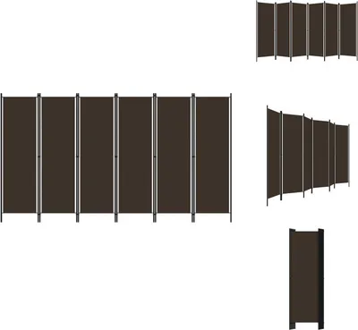 Image de vidaXL Séparateur de pièce 6 pièces brun 300x180 cm - séparateur de pièce