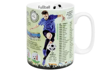 Image de Könitz Wissensbecher Fußball, Mug, tasse, tasse à café, porcelaine, multicolore, 490 ml, 11 1 330 2729