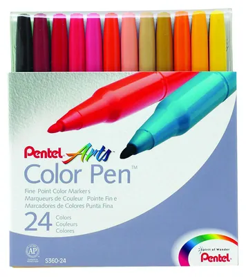 Imagen del producto de Juego de rotuladores de punta fina Pentel, 24 colores surtidos, 0,6 mm