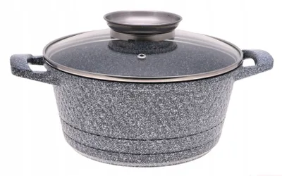 Zdjęcie produktu dla GARNEK MARMUROWY Powłoka NIEPRZYWIERAJĄCA 24cm 4,2L INDUKCJA Gaz 3705