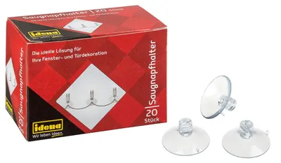 Produktbild von Saugnapfhalter Saugnapf Klebehaken - 3,5 cm - Transparent - 20 Stück - Für Lichterketten und Dekoration