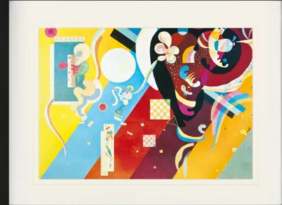 Zdjęcie produktu dla Wassily Kandinsky Oprawiony obraz z eleganckim passe-partout | Obrazy ścienne | W ramie obrazu - Kompozycja IX, 1936, detal (60 x 80 cm)