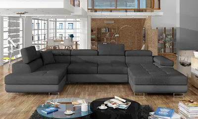 Produktbild von NABBI Ecksofa U mit Zerlegung Rossano U L - dunkelgrau / grau