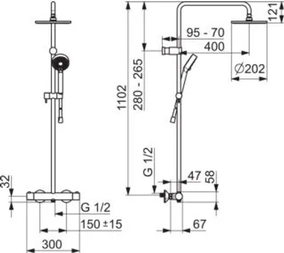 Produktbild von Hansa 58149203 Regenbrause-Duscharmatur HANSAUNITA