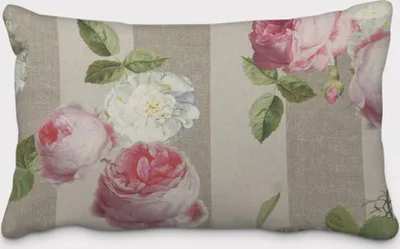 Produktbild von SCHÖNER LEBEN. Kissenhülle Outdoor Streifen Hortensien hellgrau grün Größe 60x80cm (HxB) 60x80cm (HxB) Größe