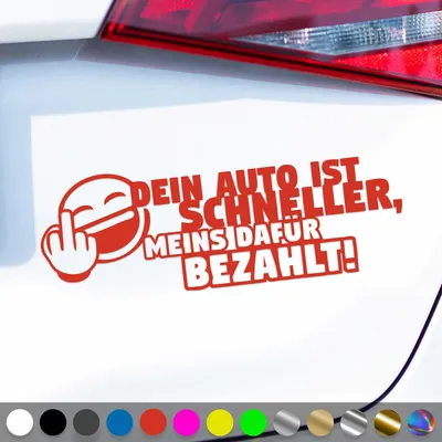 Produktbild von PantherPixel Dein Auto Ist Schneller Aufkleber Meins Bezahlt Sticker Auto Geschenkidee Farbe Rot