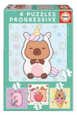 Produktbild von Educa Capybaras Capyfun 6-9-12-puzzle 16 Stücke Mehrfarbig Kinder Mehrfarbig One Size